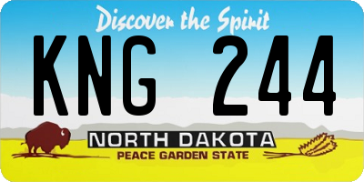 ND license plate KNG244