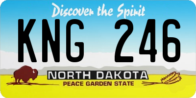 ND license plate KNG246