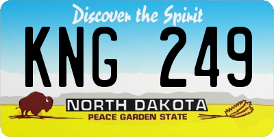 ND license plate KNG249