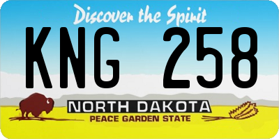 ND license plate KNG258