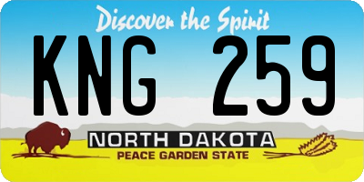 ND license plate KNG259