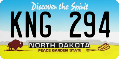 ND license plate KNG294