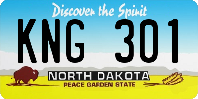 ND license plate KNG301
