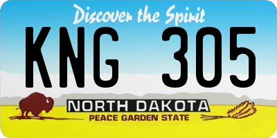 ND license plate KNG305