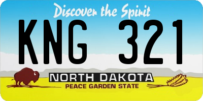 ND license plate KNG321