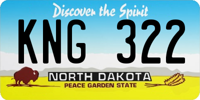 ND license plate KNG322