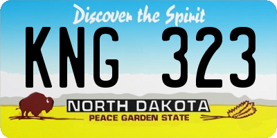 ND license plate KNG323