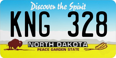 ND license plate KNG328
