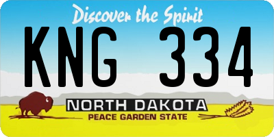 ND license plate KNG334