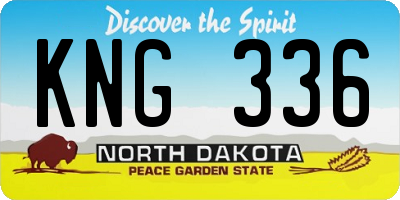 ND license plate KNG336
