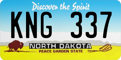 ND license plate KNG337