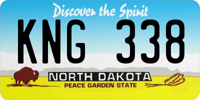 ND license plate KNG338