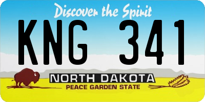 ND license plate KNG341