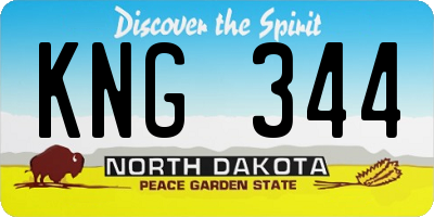 ND license plate KNG344
