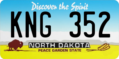 ND license plate KNG352