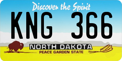 ND license plate KNG366