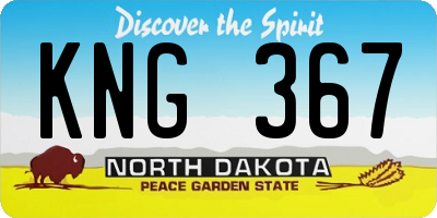ND license plate KNG367