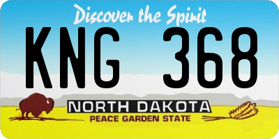 ND license plate KNG368