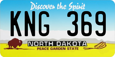 ND license plate KNG369
