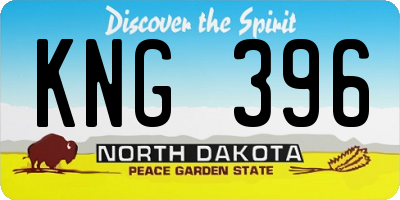 ND license plate KNG396