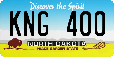 ND license plate KNG400
