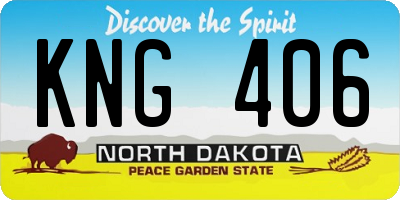 ND license plate KNG406