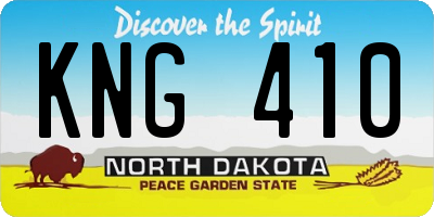 ND license plate KNG410