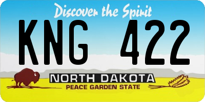ND license plate KNG422