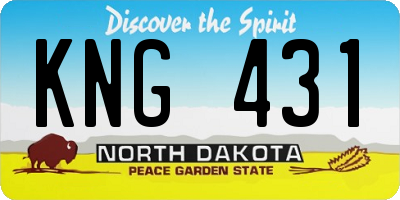 ND license plate KNG431