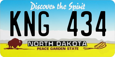 ND license plate KNG434