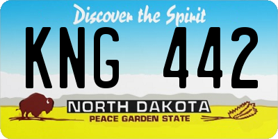 ND license plate KNG442