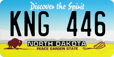 ND license plate KNG446