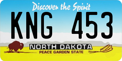 ND license plate KNG453