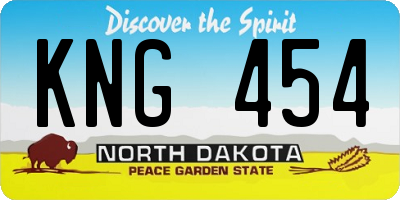 ND license plate KNG454