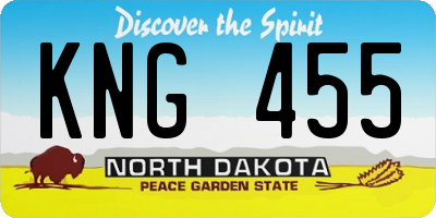 ND license plate KNG455