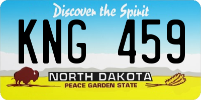 ND license plate KNG459