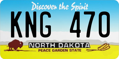 ND license plate KNG470