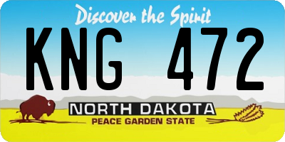 ND license plate KNG472
