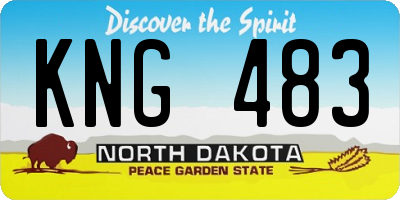 ND license plate KNG483