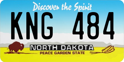 ND license plate KNG484