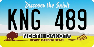 ND license plate KNG489