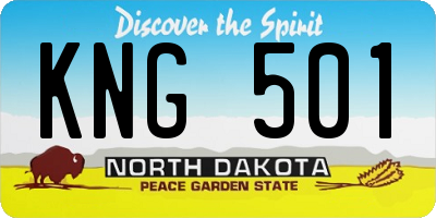 ND license plate KNG501