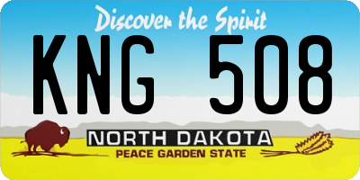 ND license plate KNG508