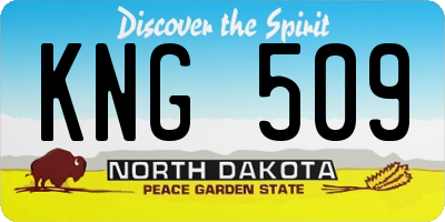 ND license plate KNG509