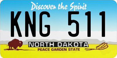 ND license plate KNG511