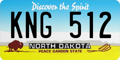 ND license plate KNG512