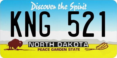 ND license plate KNG521