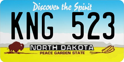ND license plate KNG523