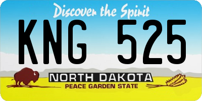 ND license plate KNG525