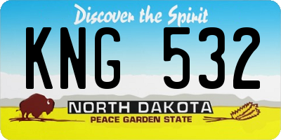 ND license plate KNG532
